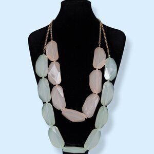 V. 2-Strand Chunky Lucite Beaded Necklace